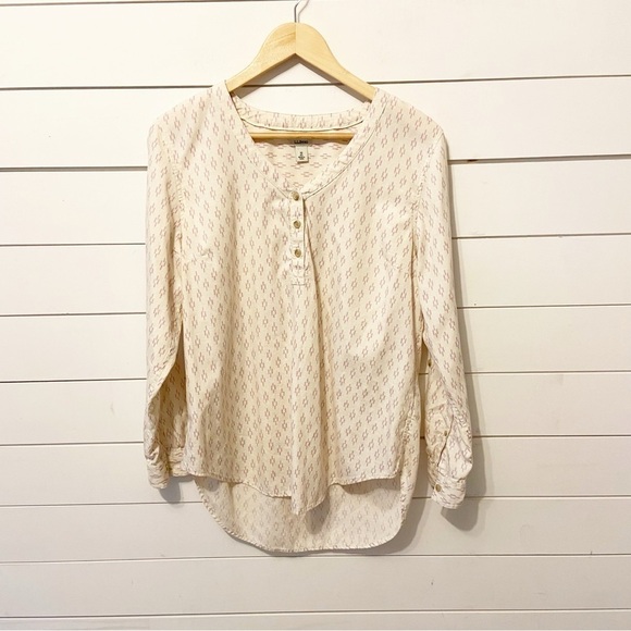 L.L. Bean | Women’s Lavender/ Cream Geometric Terncel Adjustable Sleeve Top M - Picture 2 of 9
